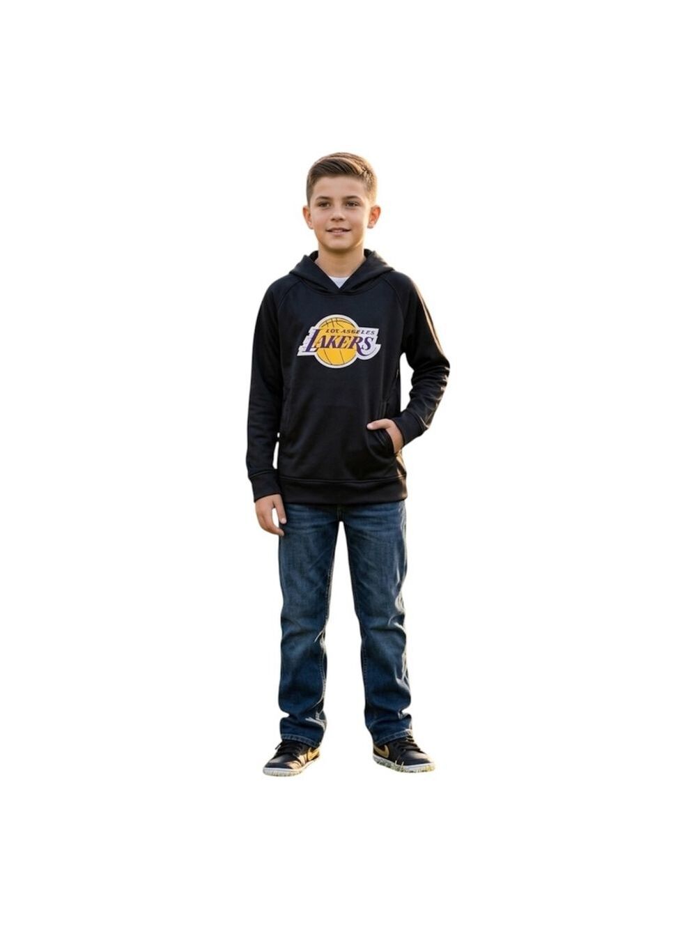 NBA Los Angeles Lakers Youth Hoodie Black M 10/12 NWT
